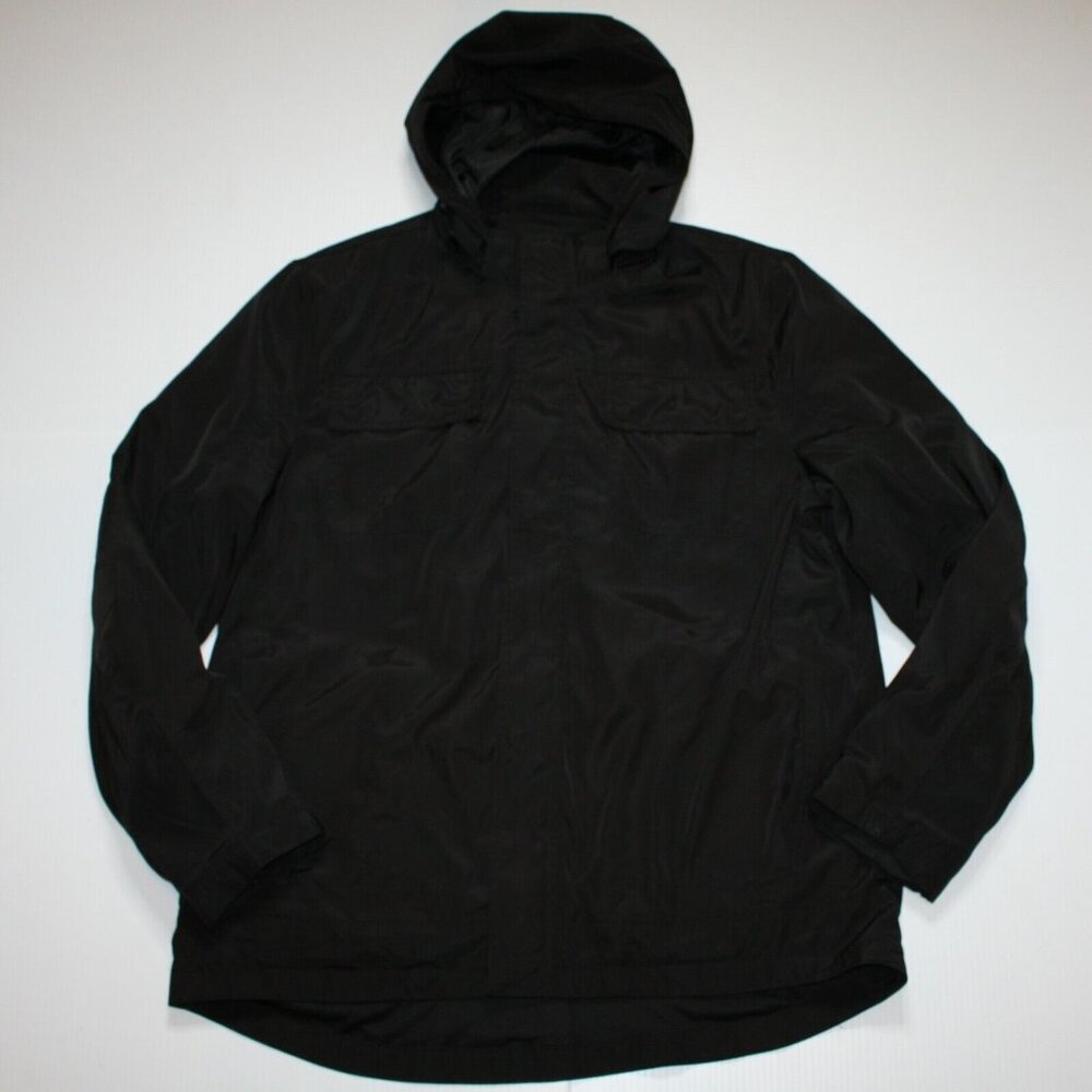 Kenneth Cole New York Men's Black Nylon Blend Hooded Windbreaker Jacket size L